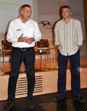 Paolo Rossetti e Massimo Boyer durante la presentazione del video “il Gigante  e il Pescatore